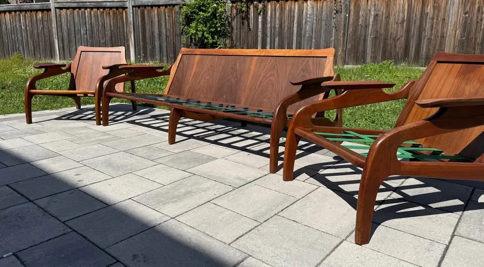 Mcm teak 1 sofa  and2 chairs available image indicator(4)