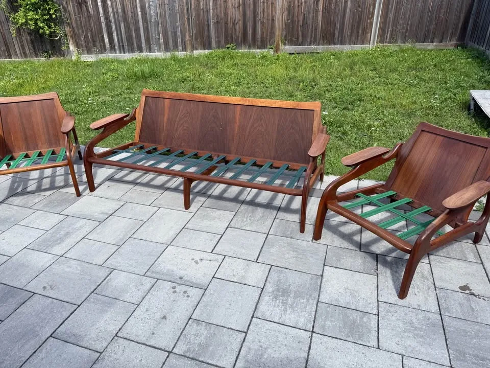 Mcm teak 1 sofa  and2 chairs available image indicator(7)