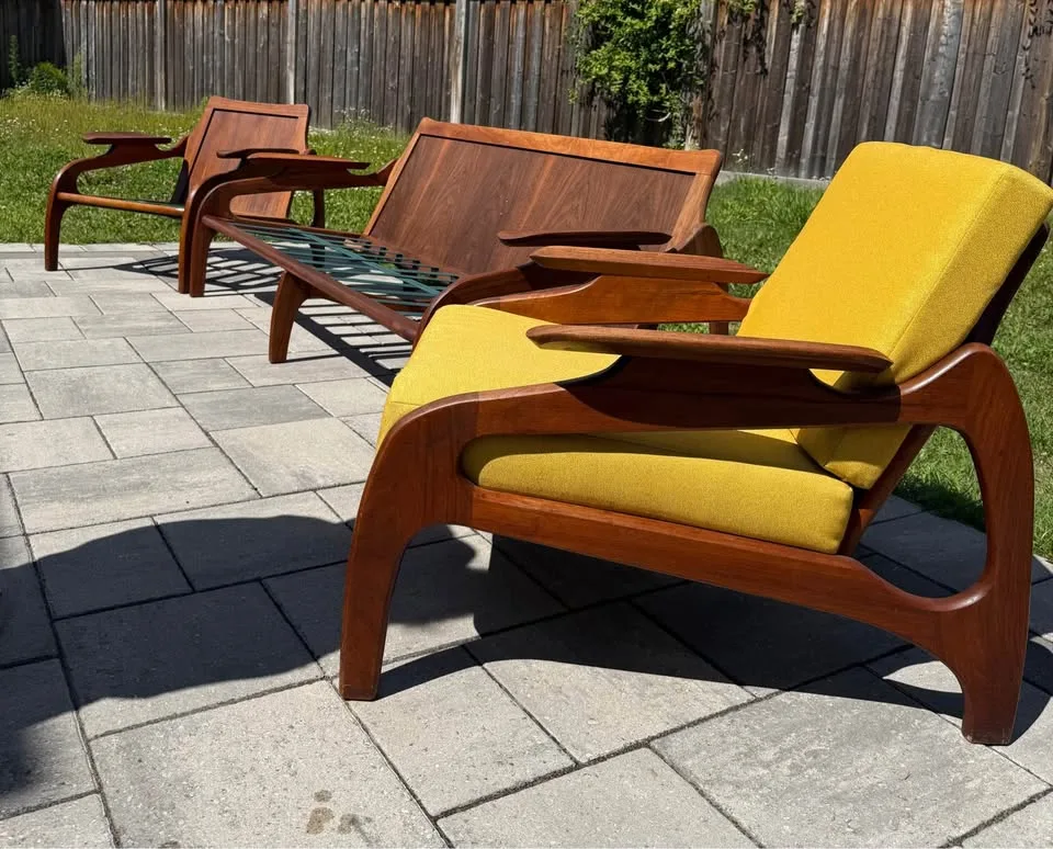 Mcm teak 1 sofa  and2 chairs available image indicator(8)