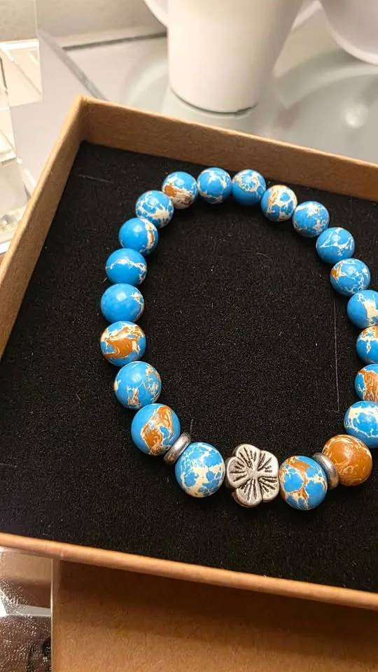 Blue Beads Natural Stone Beads Bracelet image indicator(2)