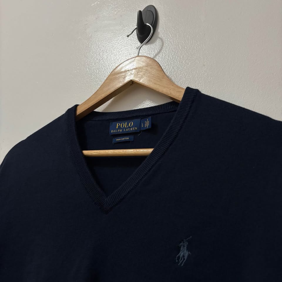 RALPH LAUREN V-NECK SWEATER BLUE - photo 4