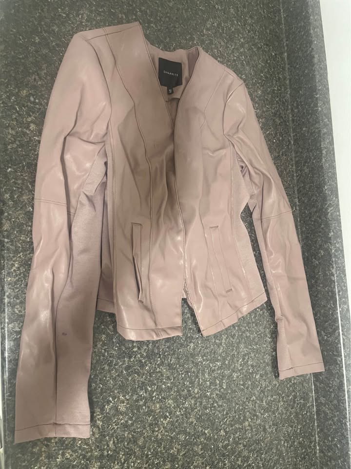 Neutral tone leather jacket - photo 2