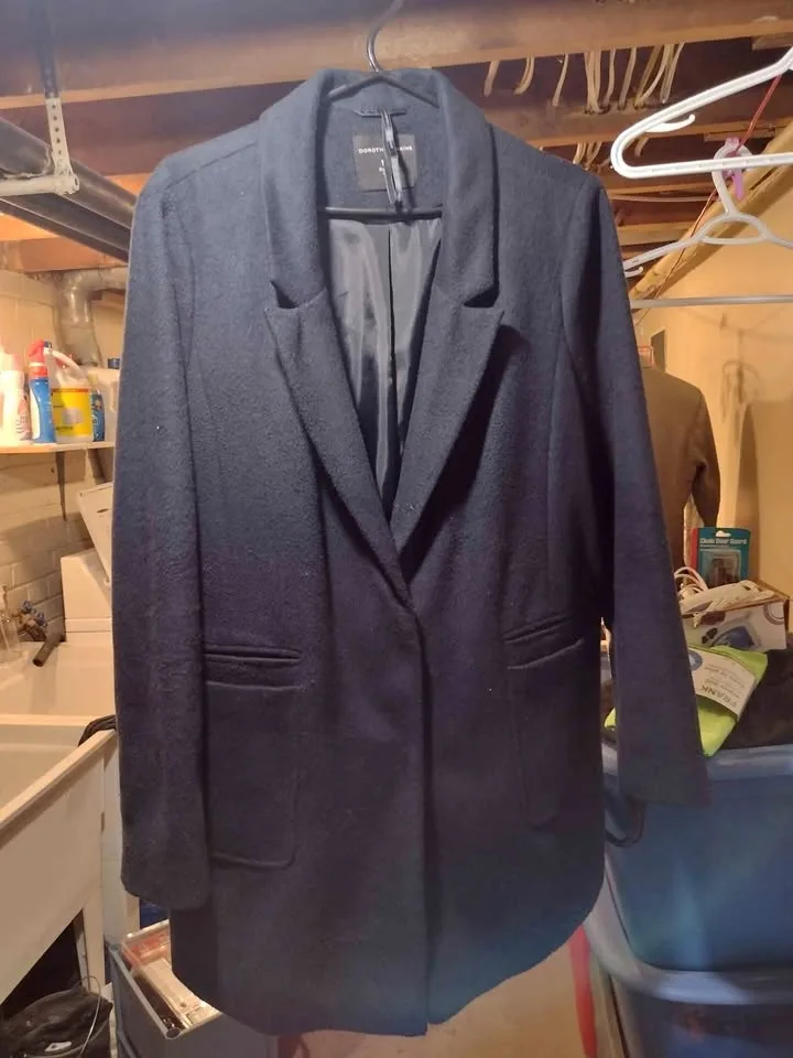 Dorothy Perkins women's navy peacoat, size 12 US thumbnail