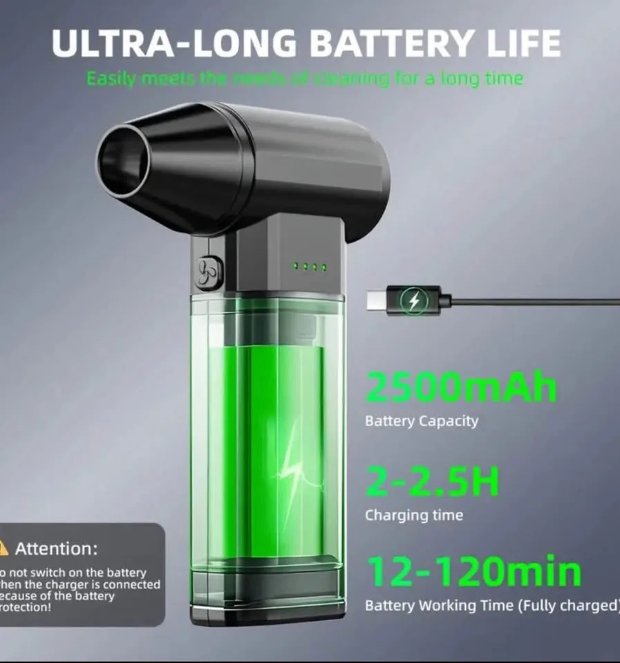 Turbojet Fan Blower, Brushless Motor, USB Rechargeable image indicator(5)