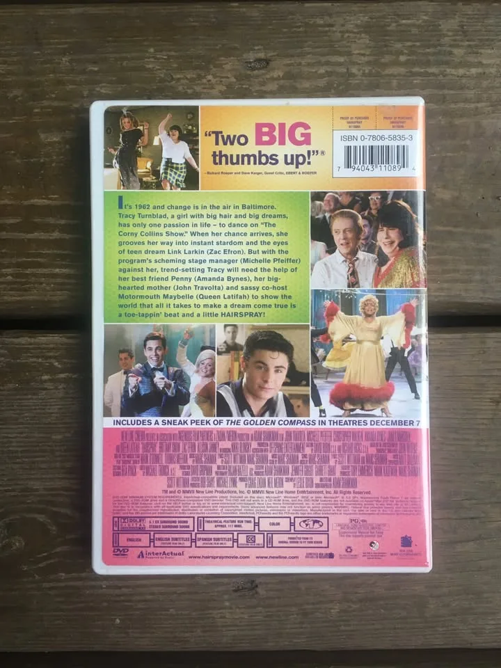 Hairspray Fullscreen DVD - Travolta, Pfeiffer, Efron image indicator(10)