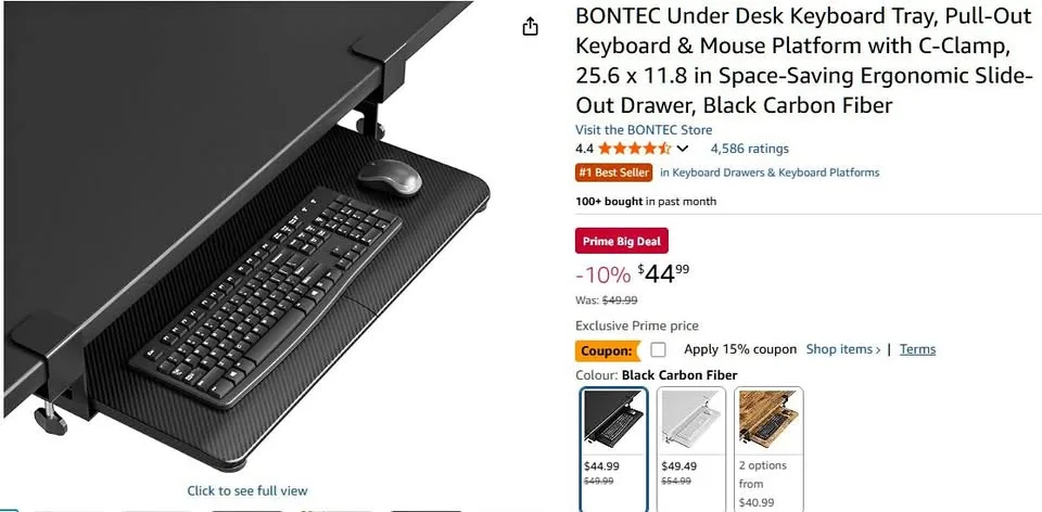 Under desk pull out keyboard tray thumbnail