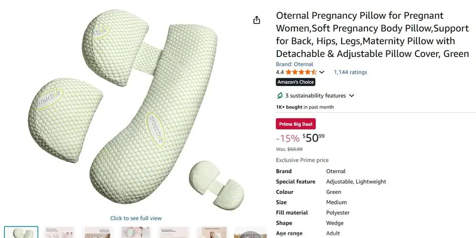 Oternal pregnancy pillow thumbnail
