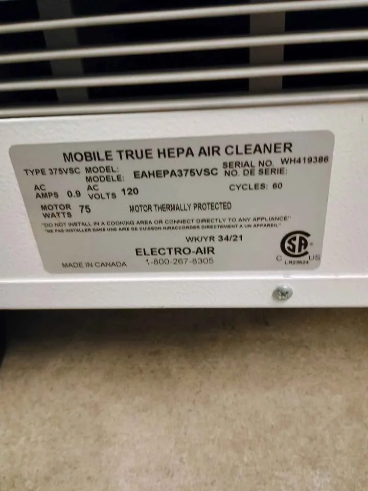 ElectroAir Air Purification HEPA Air Cleaner - Only 2 Left! image indicator(3)