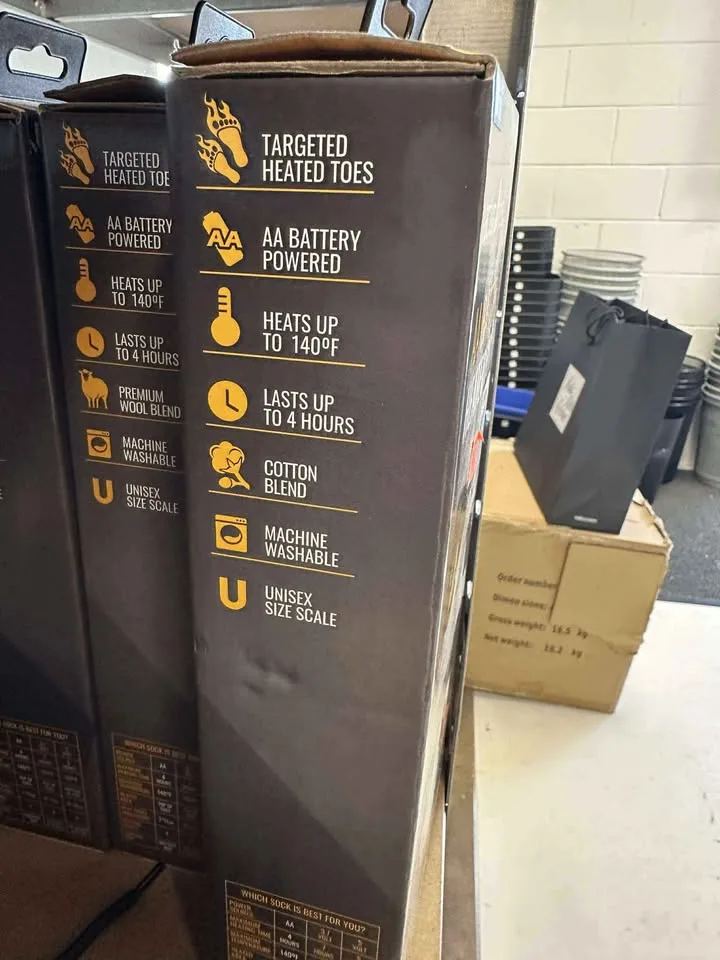 Size XXL Heated Battery Operated Socks - 7 Pairs Available image indicator(2)