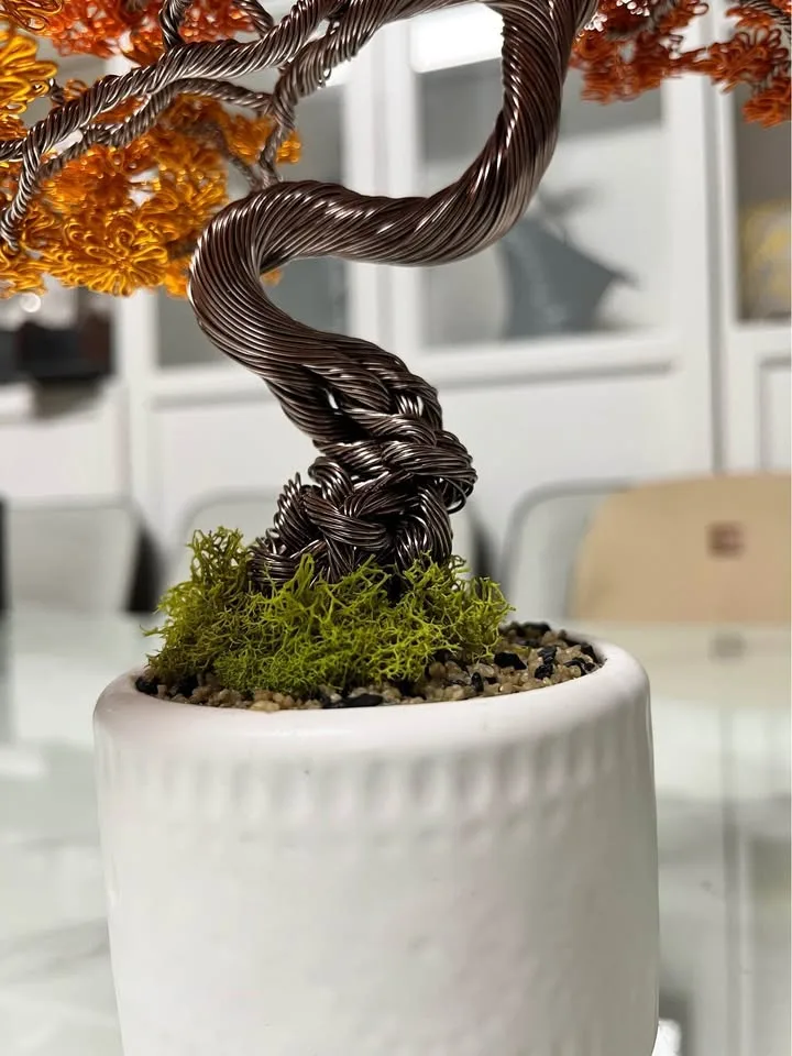 🍁 Handmade Autumn Aluminum Bonsai Tree image indicator(6)
