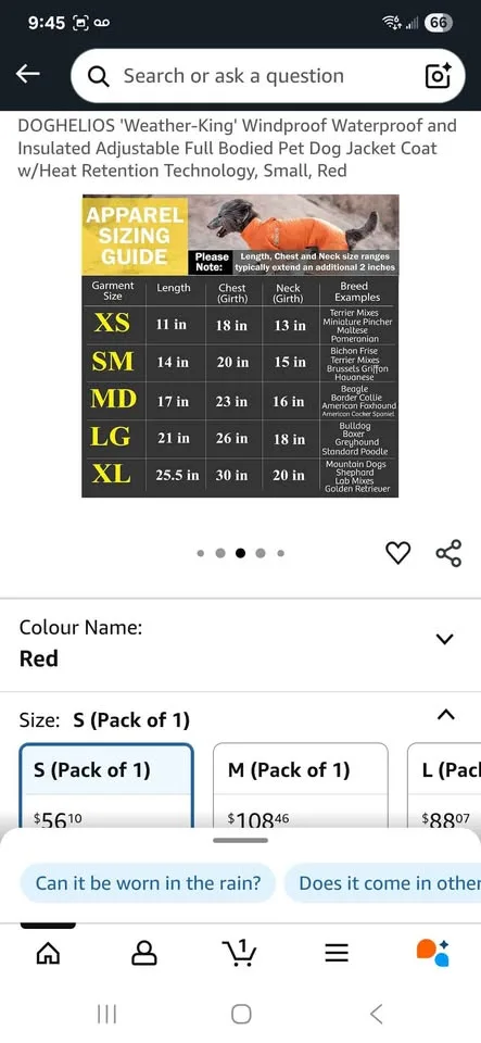 Doghelios Snowsuit Size S image indicator(2)