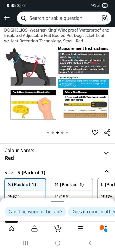 Doghelios Snowsuit Size S image indicator(3)