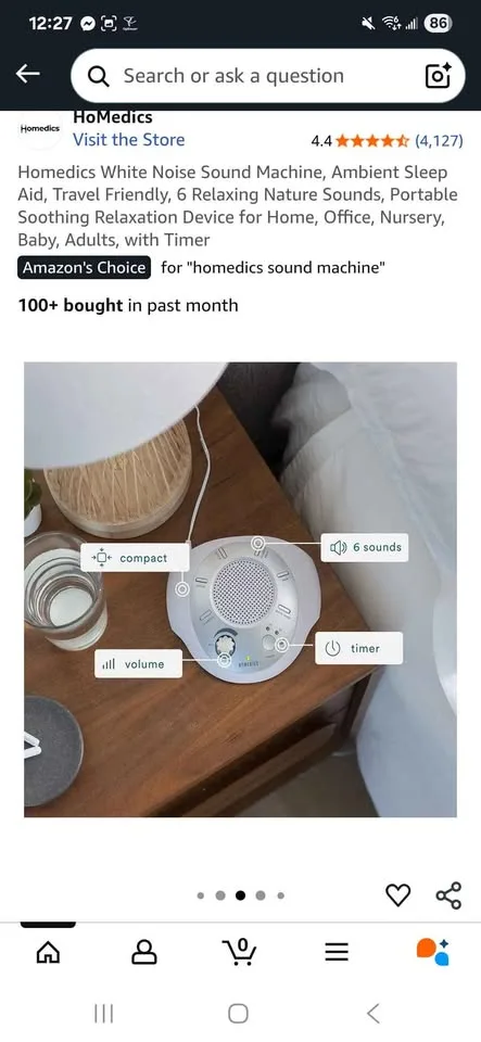 Homedics Sound Machine image indicator(3)