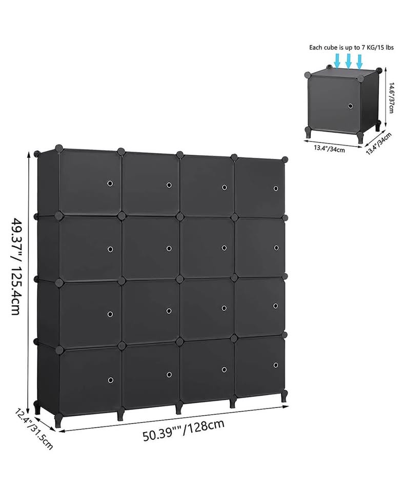 New Cube Storage Organizer, 16-Cube Modular DIY Shelf - photo 3