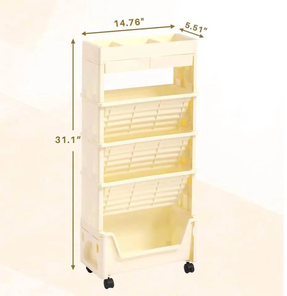 AGTEK 5 Tier Rolling Utility Cart image indicator(3)