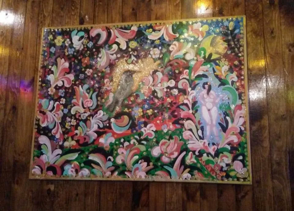 Colorful Folk Art Painting Large 4ft x 3ft image indicator(10)