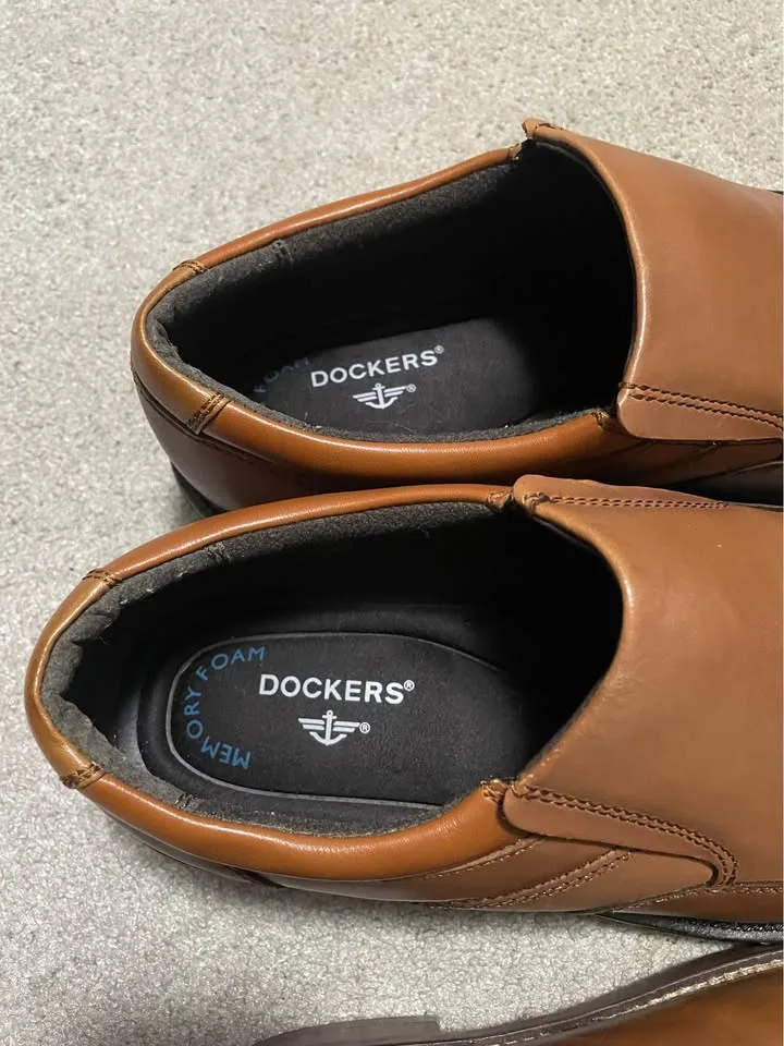 Mens Brown Leather Dress Shoes (Cole Haan US 8, Dockers US 9) image indicator(3)