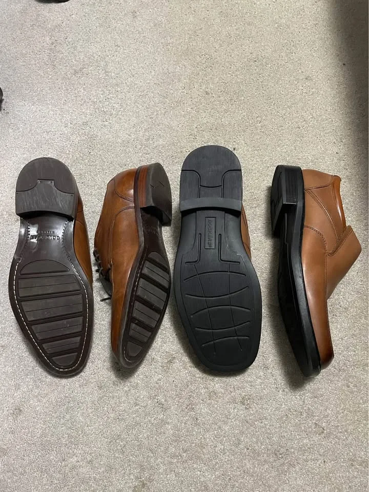 Mens Brown Leather Dress Shoes (Cole Haan US 8, Dockers US 9) image indicator(5)