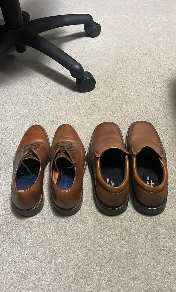 Mens Brown Leather Dress Shoes (Cole Haan US 8, Dockers US 9) image indicator(6)