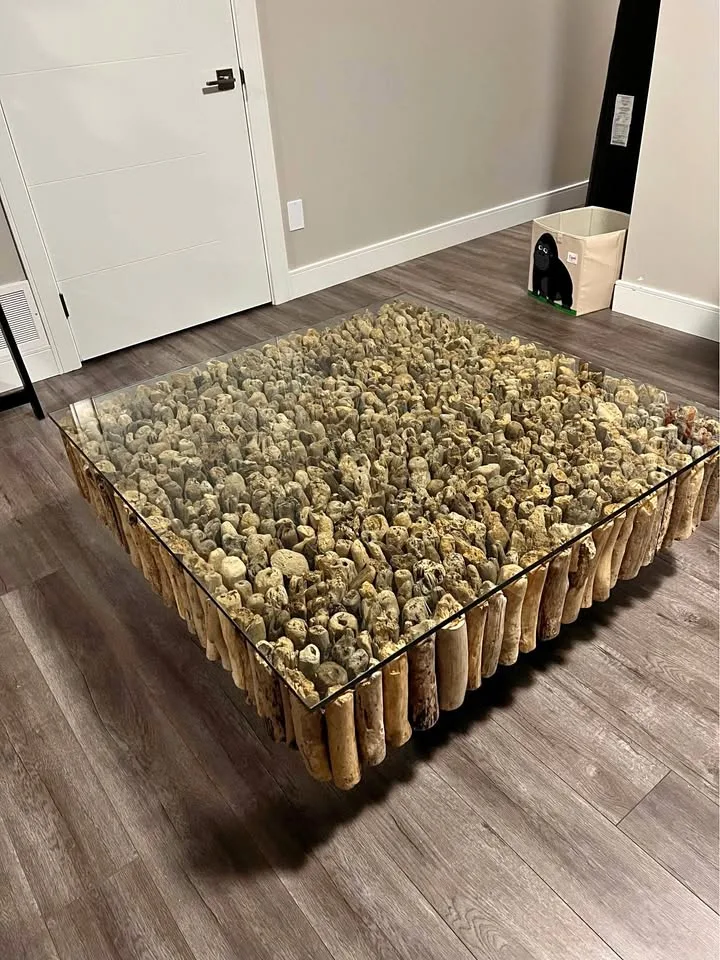 Coffee Table Driftwood with Glass Top thumbnail