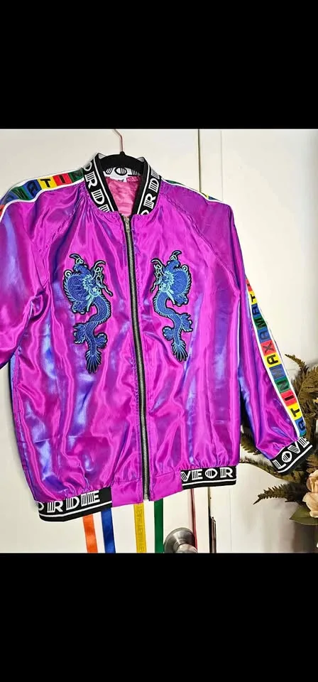 Womens S Japanese Sukajan Dragon Bomber Jacket