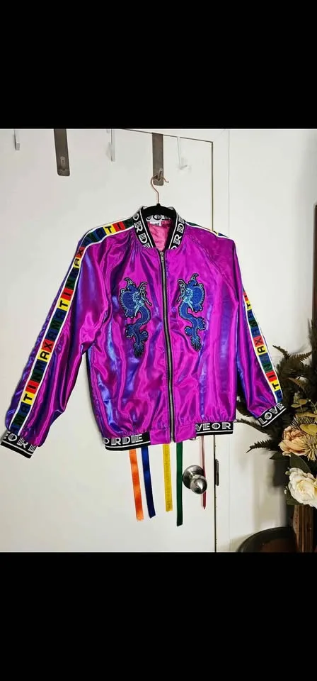 Womens S Japanese Sukajan Dragon Bomber Jacket image indicator(2)