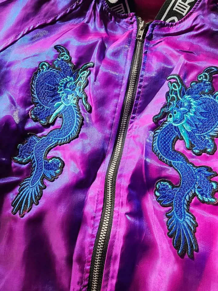Womens S Japanese Sukajan Dragon Bomber Jacket image indicator(3)