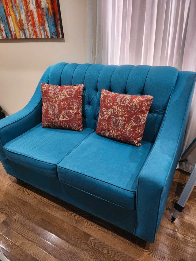 Blue and Red Sofa Set - photo 3