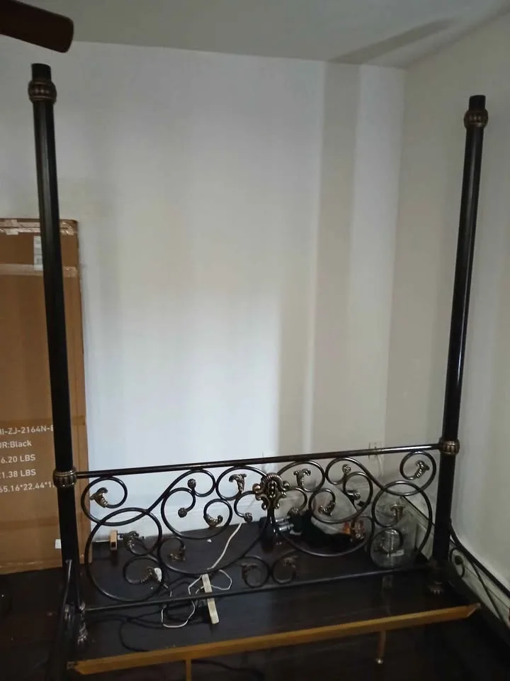 Queen bed frame. Iron. Canopy. image indicator(4)