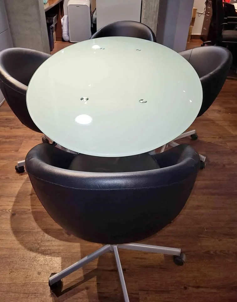 Glass Conference Table with Chairs thumbnail