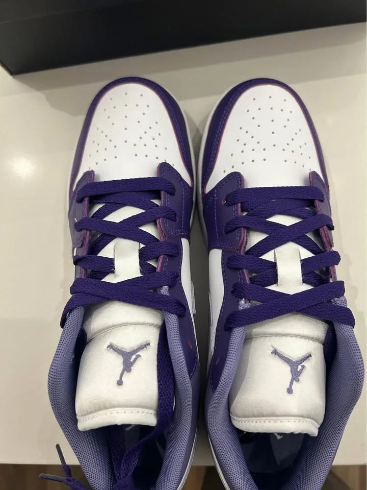 Brand New Jordan 1 Low GS purple image indicator(4)
