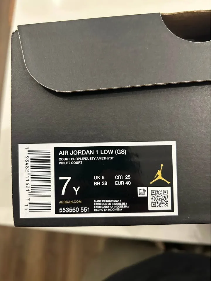 Brand New Jordan 1 Low GS purple image indicator(5)