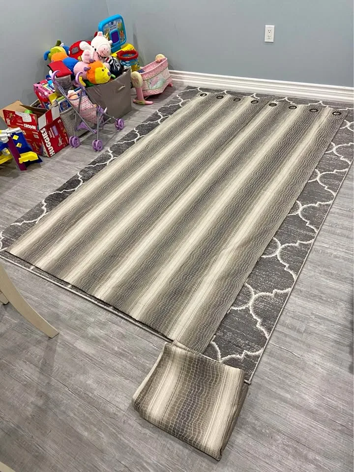 Gray/ Taupe curtain set thumbnail