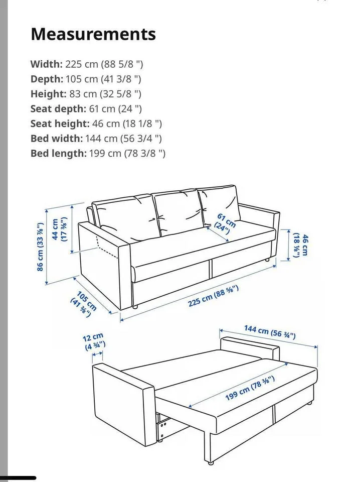 IKEA Dark Grey Sofa Bed – Excellent Condition image indicator(4)