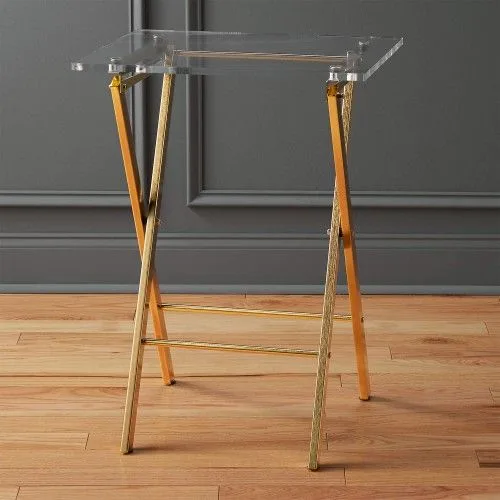 CB2 Folding Table - Clear Acrylic Modern Accent / Side Table image indicator(3)