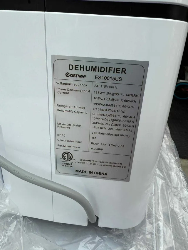 Costway Dehumidifier image indicator(3)