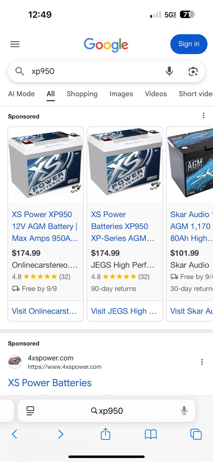 Xs Power Battery Xp950 - photo 3
