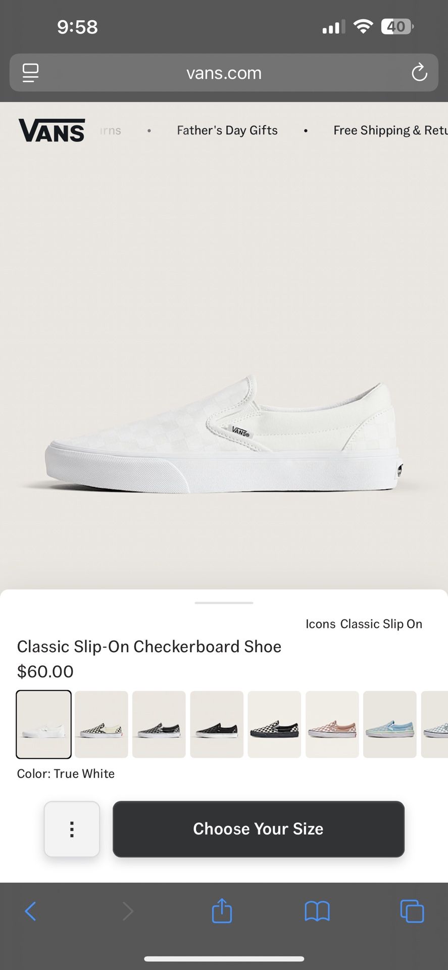 Vans Checkerboard Slip On