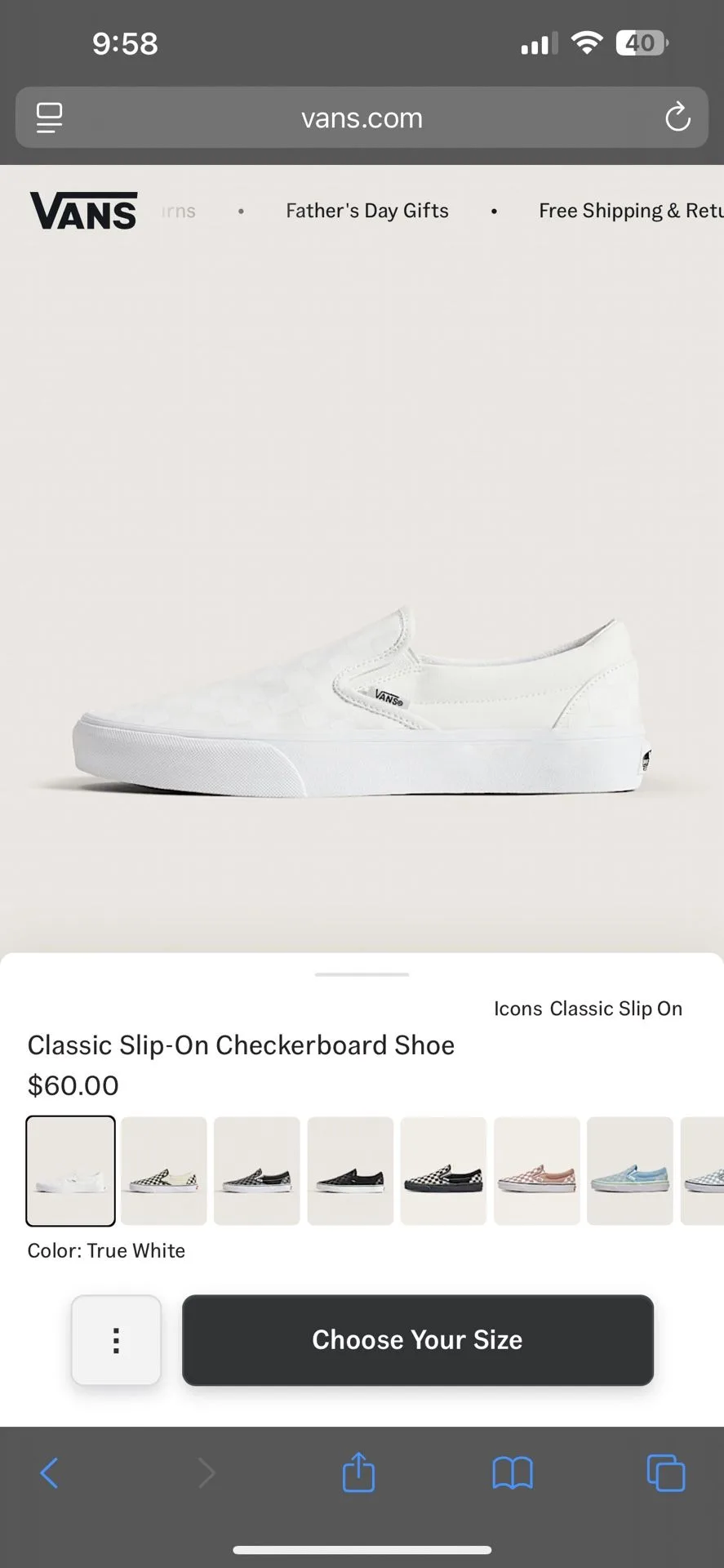 Vans Checkerboard Slip On thumbnail