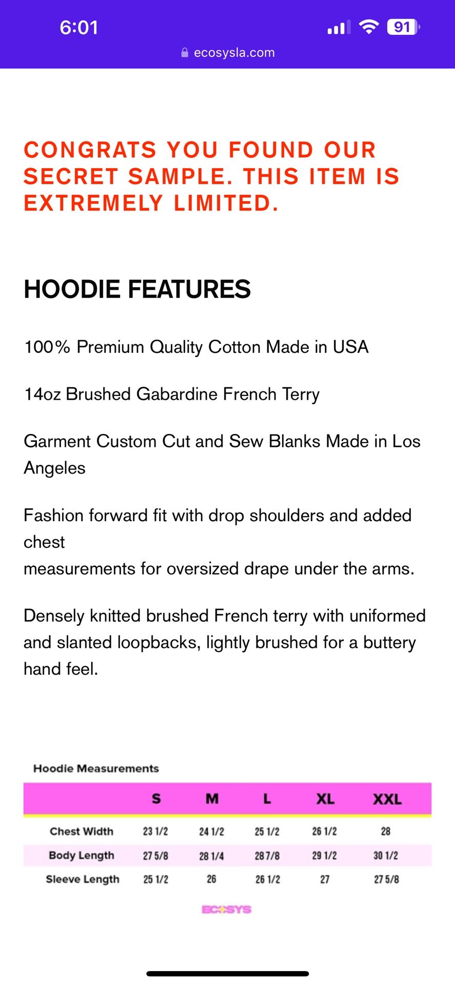 Ecosys Hoodie - Size L - photo 3