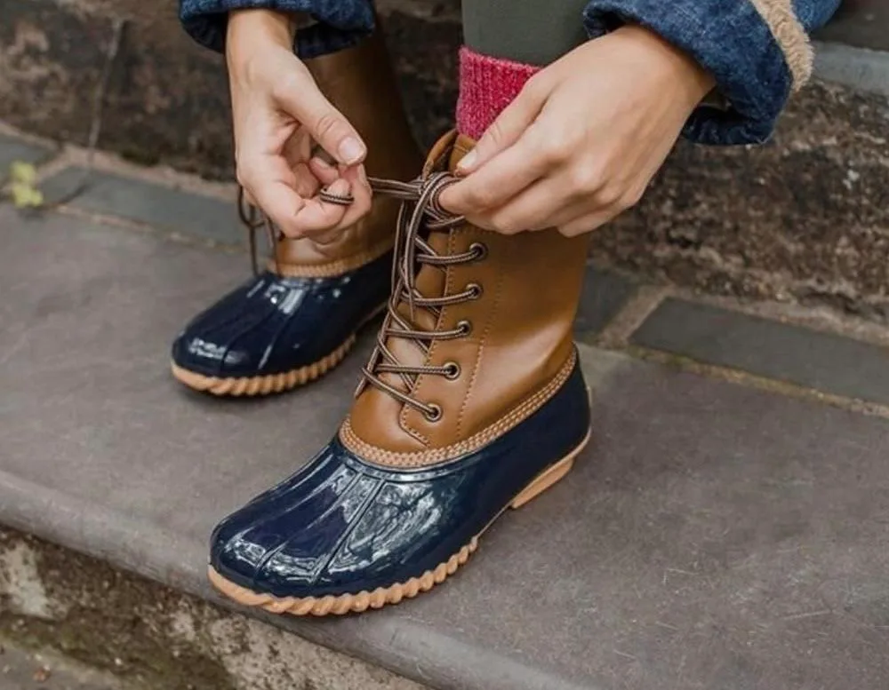 Totes Brown and Navy Women’s Duck Boots image indicator(2)