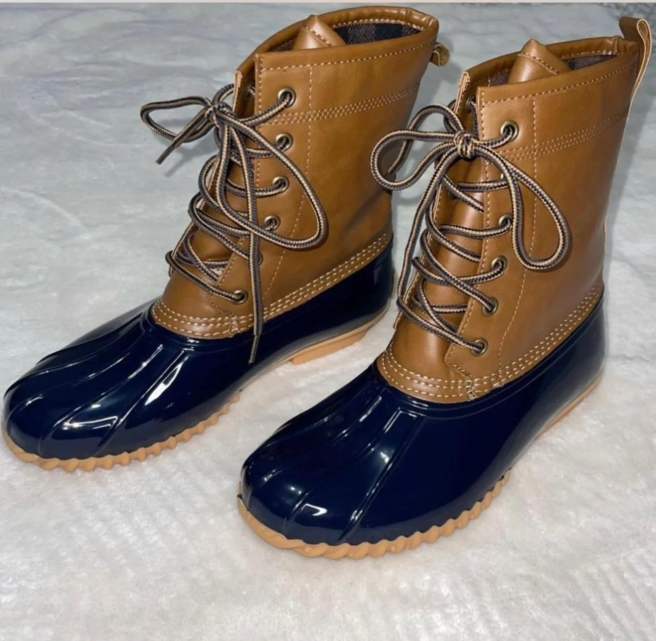 Totes Brown and Navy Women’s Duck Boots image indicator(3)