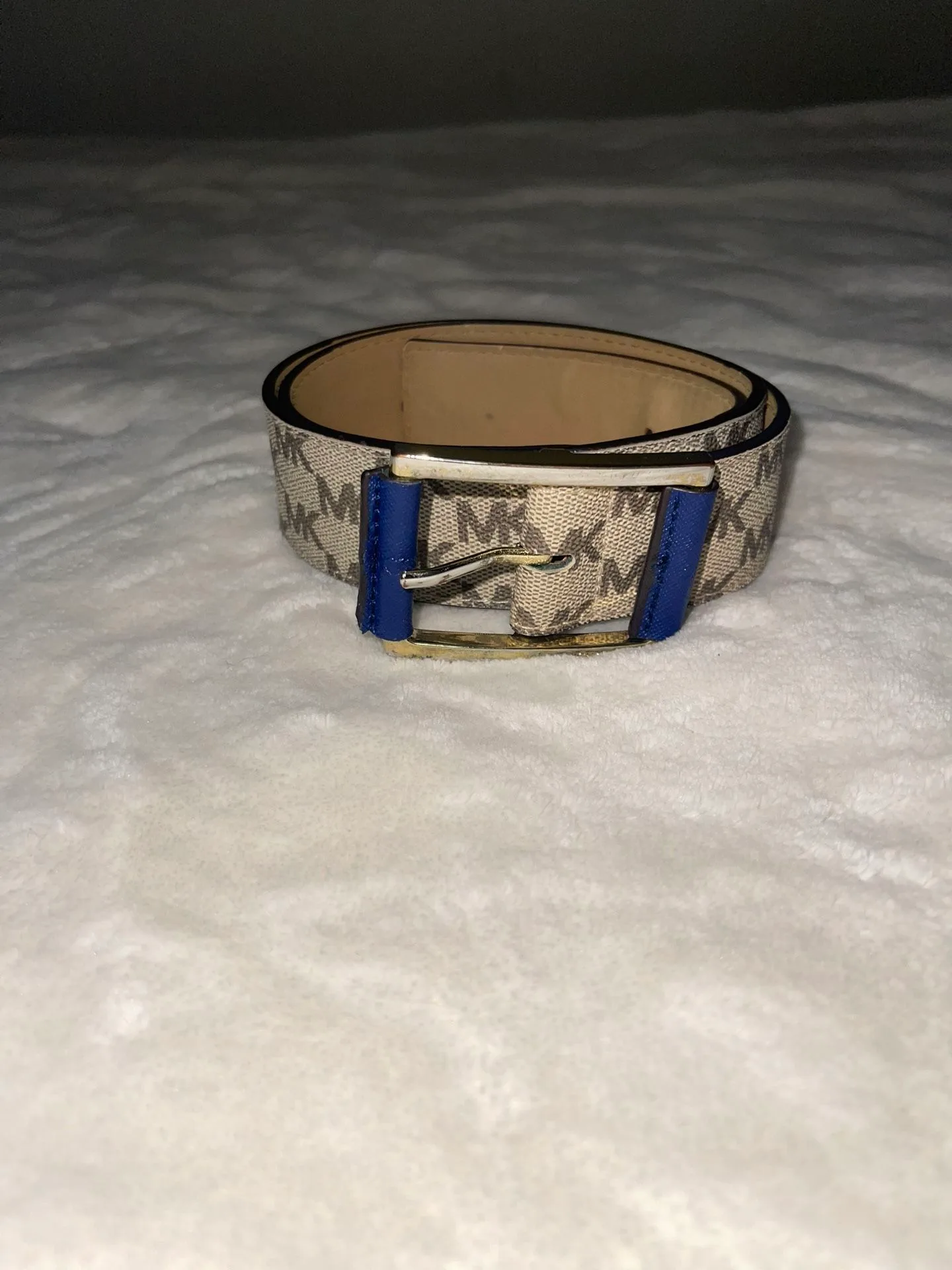 Michael Kors Beige MK Pattern Belt thumbnail