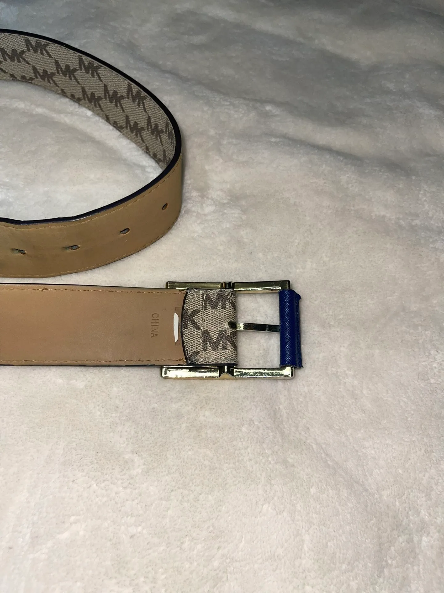 Michael Kors Beige MK Pattern Belt image indicator(4)