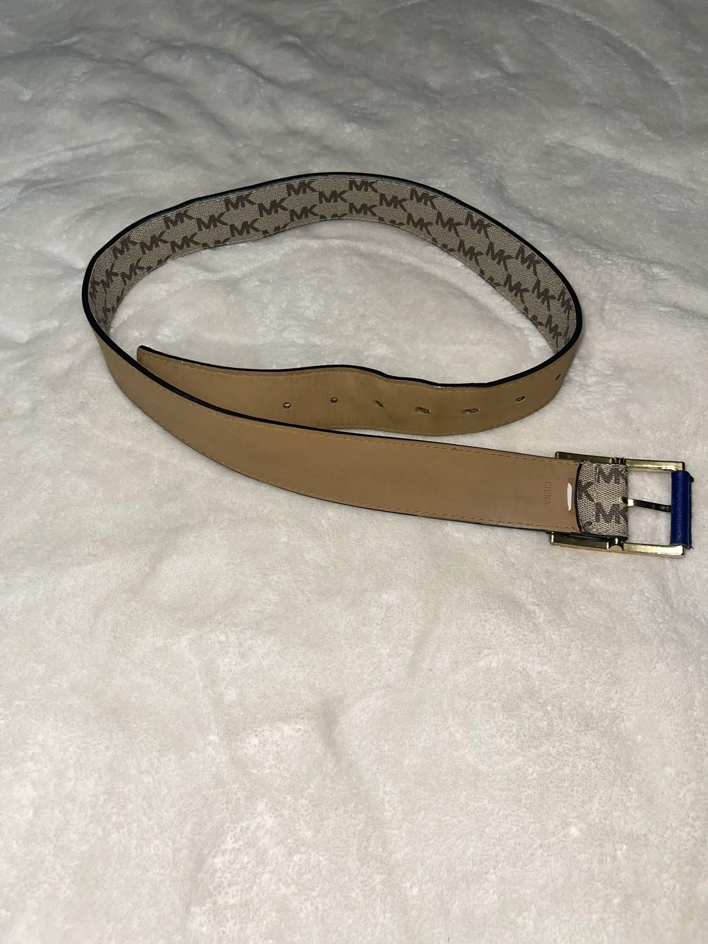 Michael Kors Beige MK Pattern Belt image indicator(5)