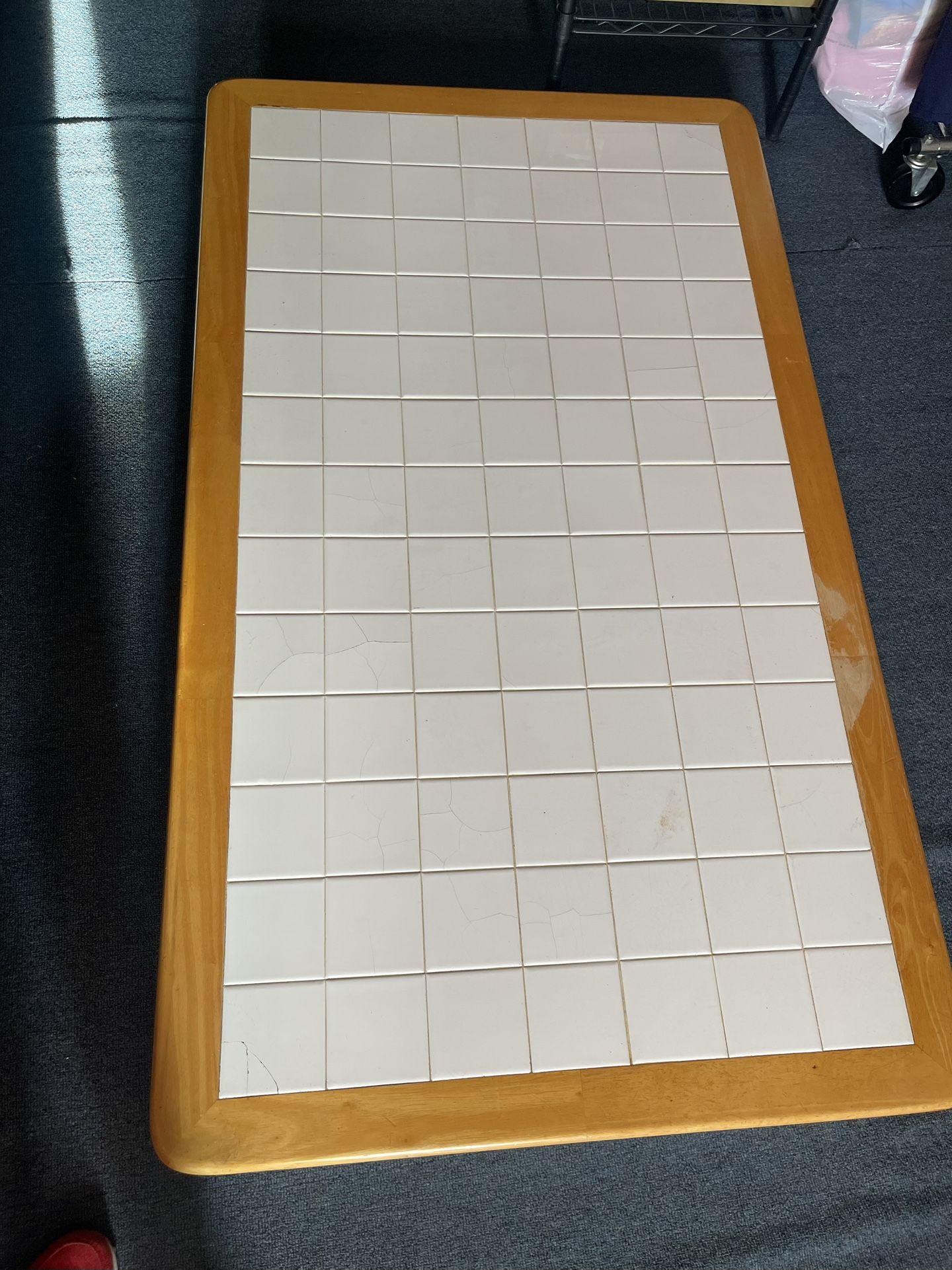 Farmhouse Style White Tile Kitchen Table Only
