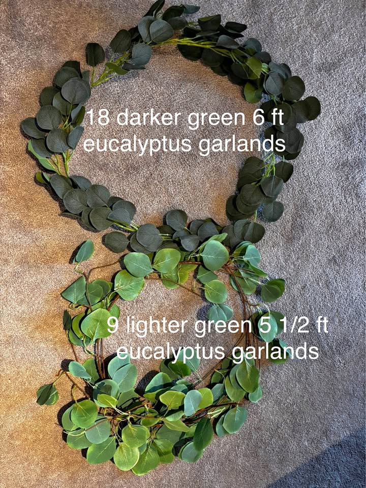 27 faux eucalyptus garlands