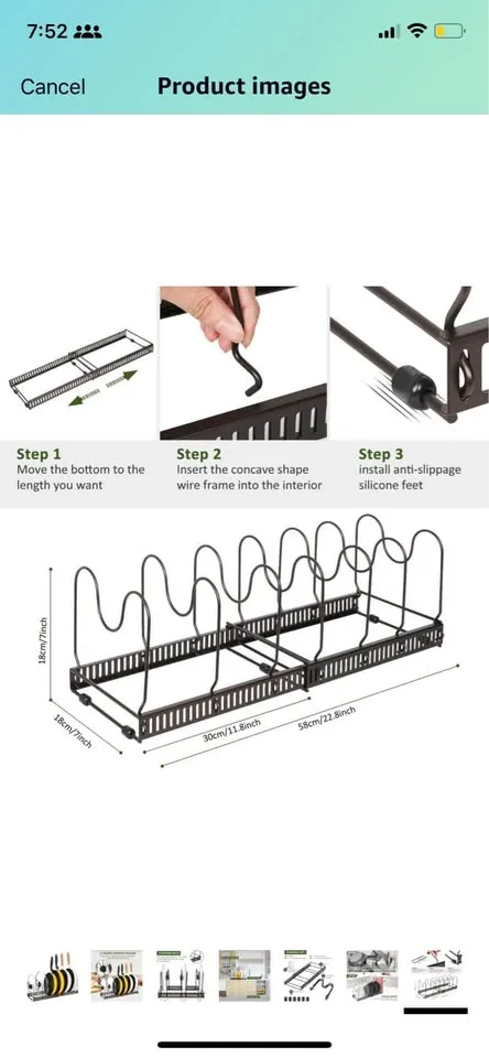 Expandable Pot and Pan Organizer Rack image indicator(6)