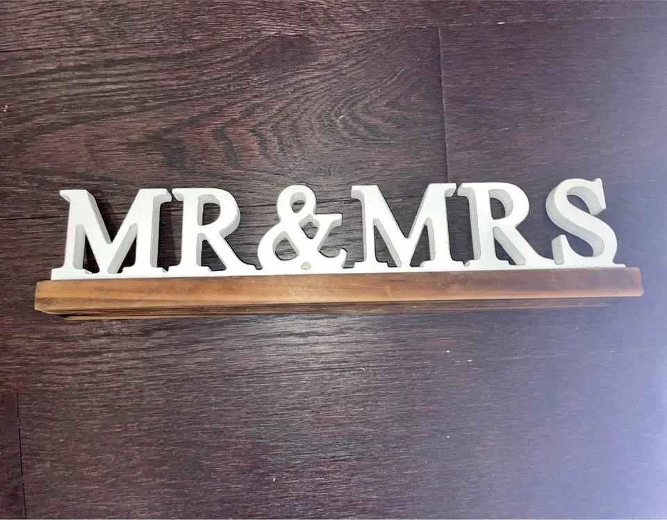 Mr & Mrs Wedding Display Sign Wooden Decor