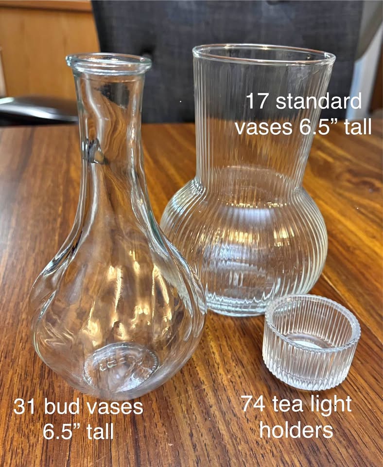 Wedding Glass Vases and Candles